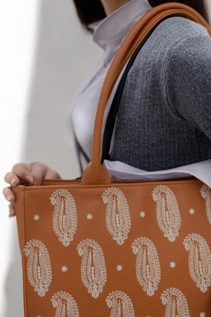 JESSI STREET - EMBRIODERY TOTE - 03 - Mustard