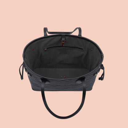 JESSI STREET - CHECKERED DUO TOTE - 04 - Black