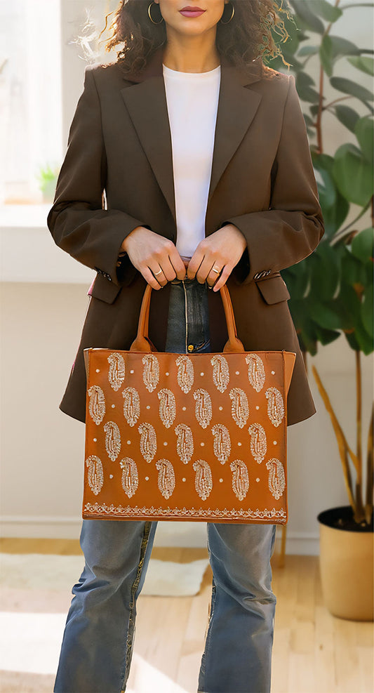 JESSI STREET - EMBRIODERY TOTE - 03 - Mustard