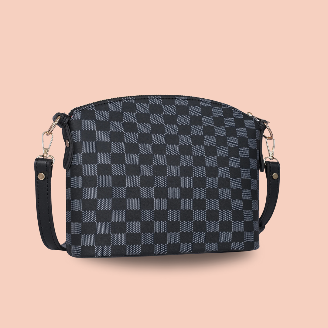 JESSI STREET - CHECKERED DUO TOTE - 04 - Black