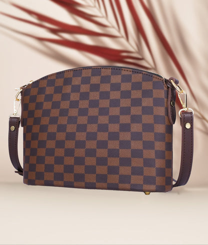 JESSI STREET - CHECKERED DUO TOTE - 04 - Brown